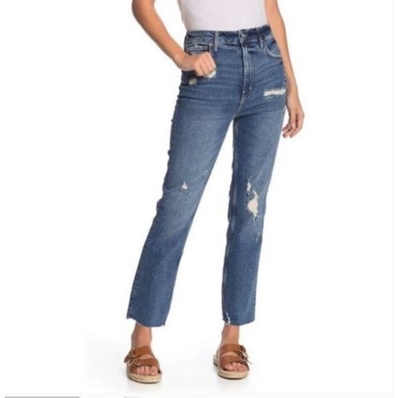 Free People We The Free High Rise Distressed Ripped Slim Jeans Sz28 - Picture 16 of 16